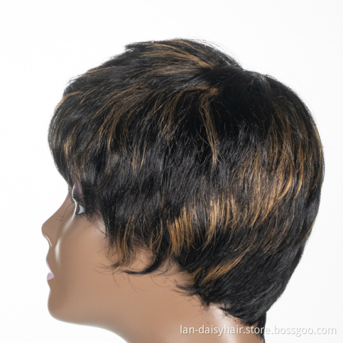 Front Natural Cuticle Aligned Machine Made Bob Wig Short Curl  Virgin  Hair Brazilian Human Hair Wigs for Wholesale